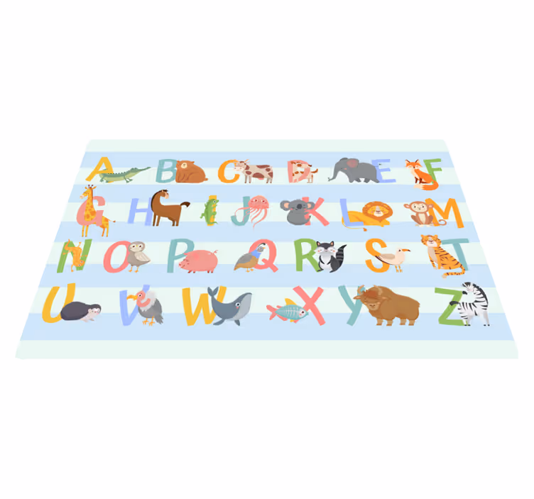 rôzne vinylové koberce pre deti abecedný sprievod zvierat - Tenstickers