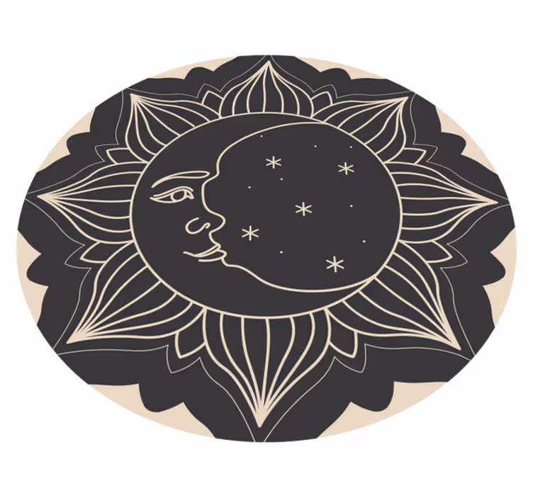 vinylový koberec mandala slnko a mesiac - Tenstickers