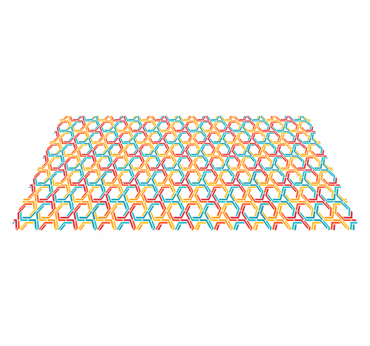 Farebné šesťhranné vzory s geometrickými vinylovými kobercami - Tenstickers