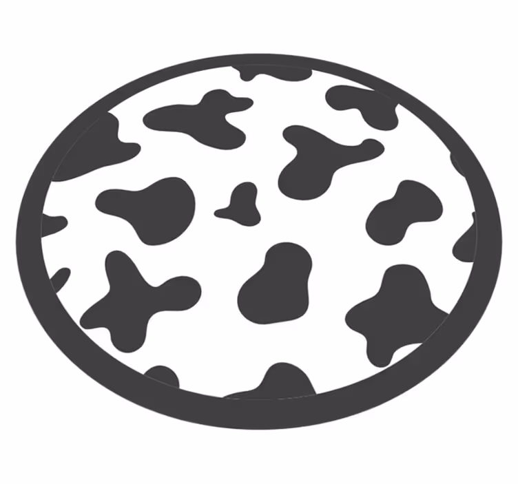 vinylový koberec zvierací vzor kruhový motív z hovädzej kože - Tenstickers