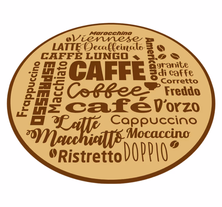 Viacjazyčný kávový vinylový koberec - Tenstickers