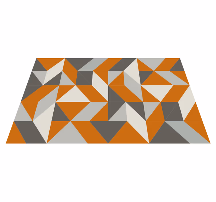 Oranžové a sivé abstraktné moderné geometrické koberce - Tenstickers