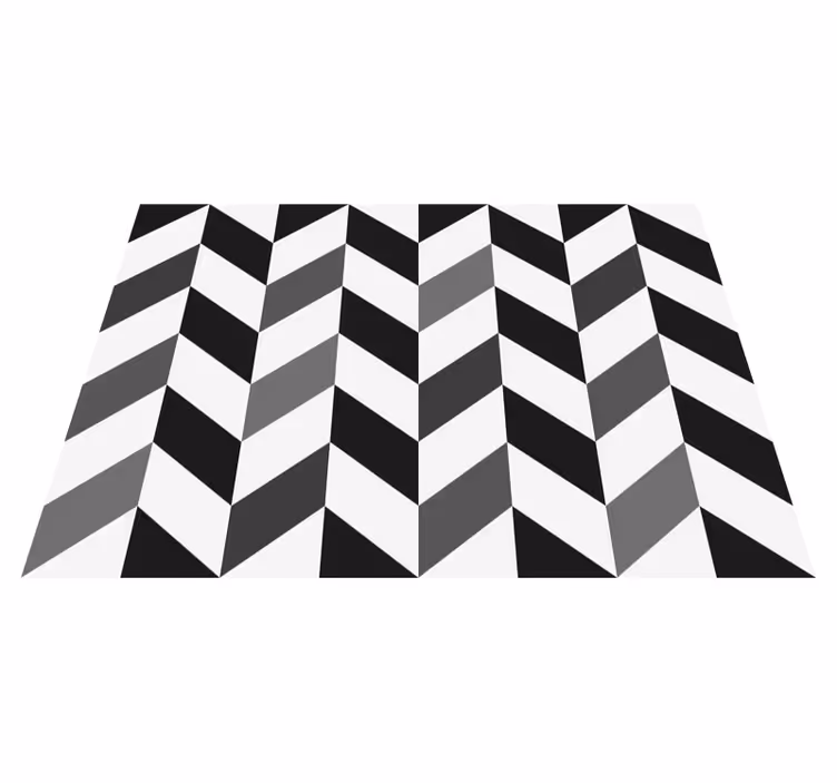 vinylový koberec s geometrickýmy tvarmi chevronový kontrast - Tenstickers
