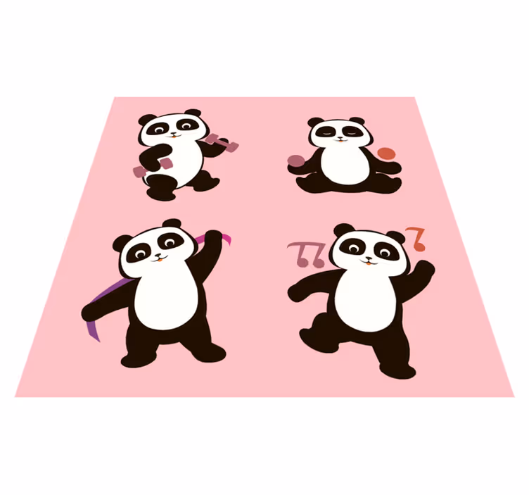 detský vinylový koberec tanečný motív pandy - Tenstickers