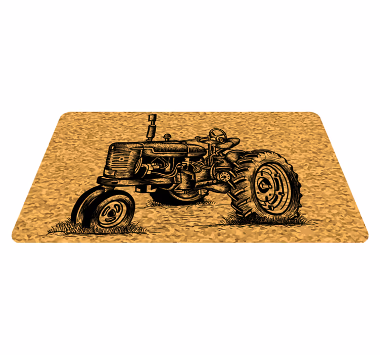 Traktor silueta moderný koberec - Tenstickers
