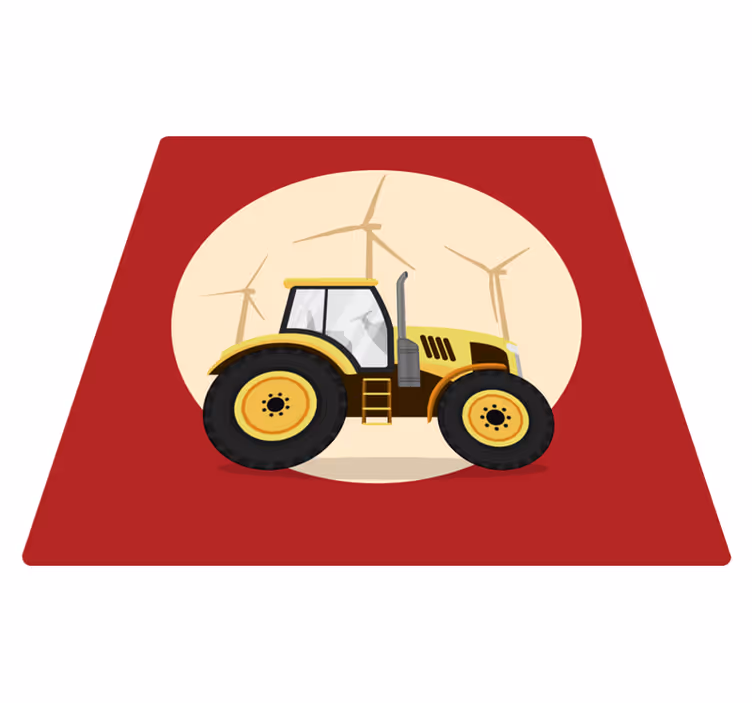 Detský vinylový koberec žltý a červený traktor - Tenstickers