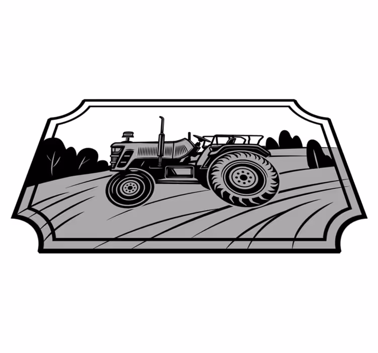Detský vinylový koberec traktor v odtieňoch šedej - Tenstickers