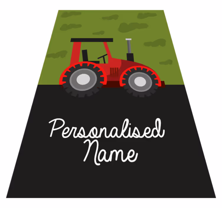 Zelený a čierny traktor prispôsobená podložka - Tenstickers