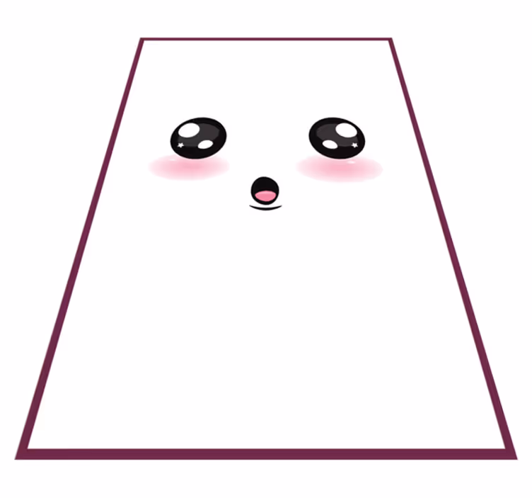 detský vinylový koberec roztomilá kawaii tvár - Tenstickers