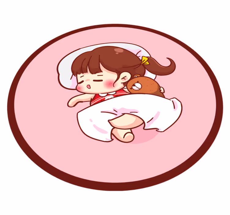 Spiaci anime dievča deti vinylový koberec - Tenstickers