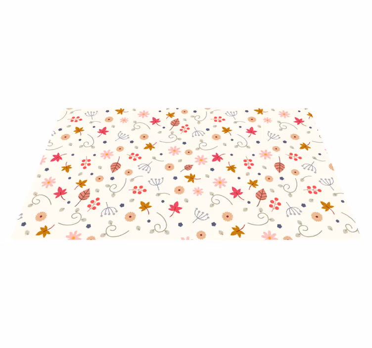Polka dot listy kvetinový koberec - Tenstickers
