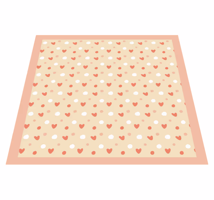 Srdce a polka bodky geometrické vinylové koberčeky - Tenstickers