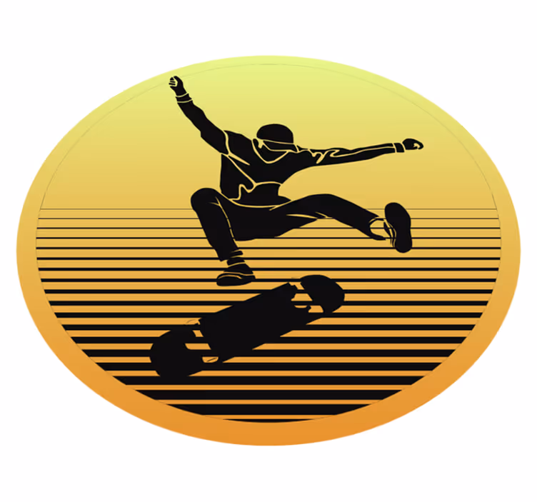 Skateboard silueta dospievajúci vinylový koberec - Tenstickers