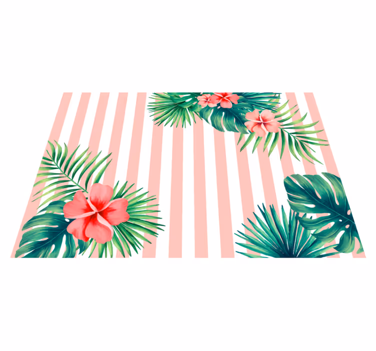 vinylový koberec s kvetmi pruh tropickej flóry - Tenstickers