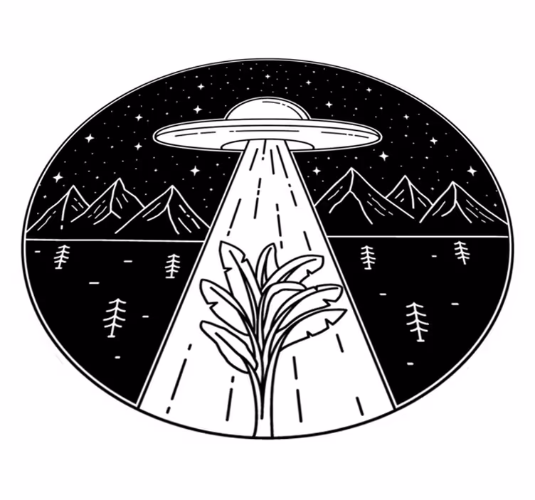 Ufo v noci tínedžerský vinylový koberec - Tenstickers