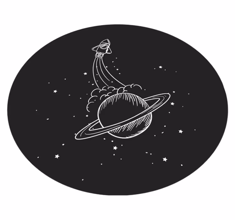 hviezdy vinylový koberec raketa na obežnej dráhe - Tenstickers
