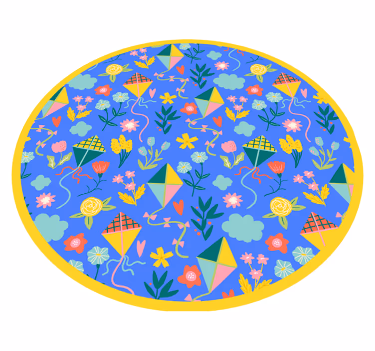 vinylový koberec s kvetmi kvetinový motív draka - Tenstickers