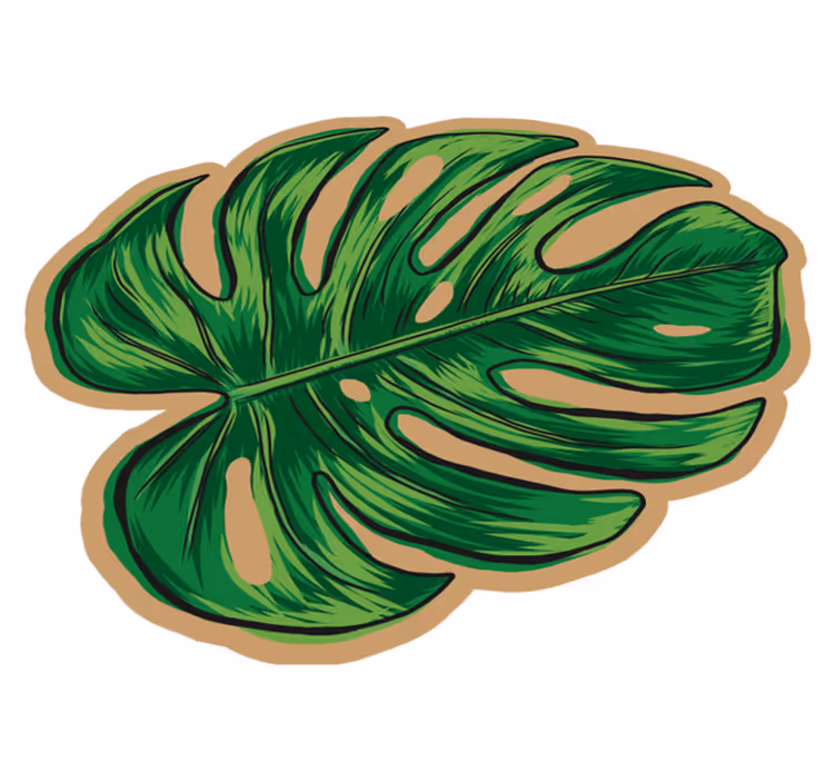 Monstera zanechať tvar kvetinový koberec - Tenstickers