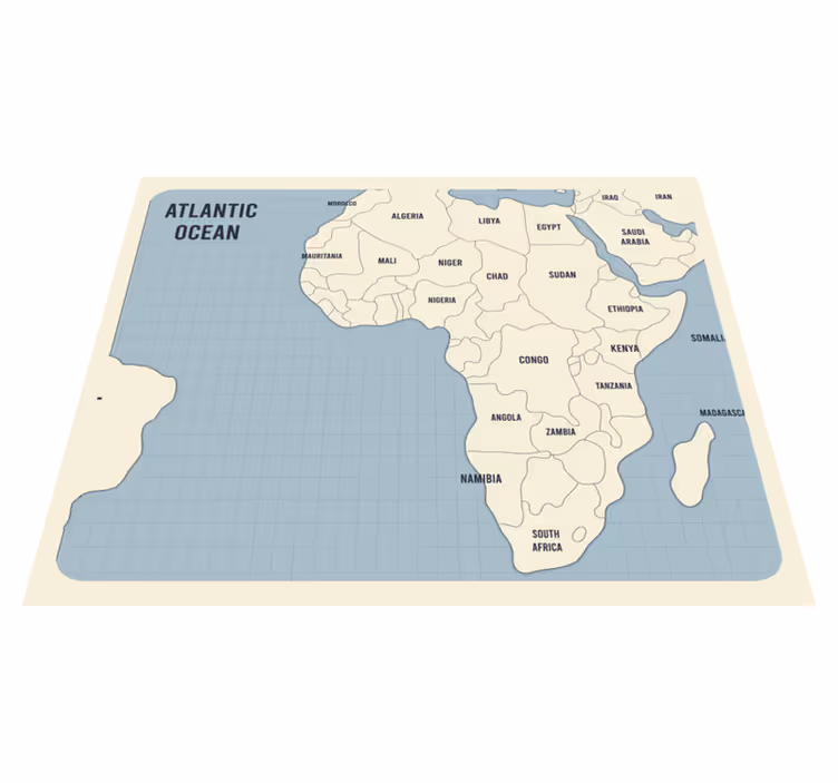 Mapa karty africkej mapy sveta koberec - Tenstickers