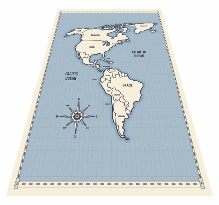 vinylový kvoberec s mapou sveta mapa ameriky - Tenstickers
