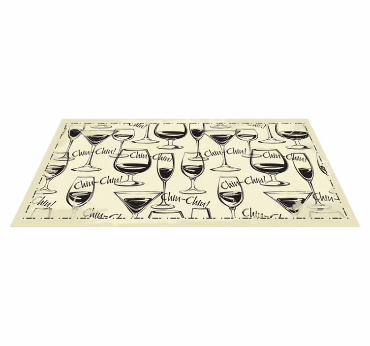 vinylový koberec do kuchyne poháre na víno na zdravie - Tenstickers