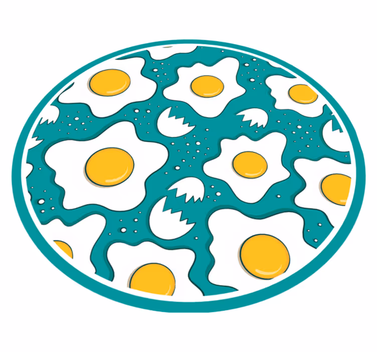 vinylový koberec do kuchyne vzor vyprážaných vajec - Tenstickers