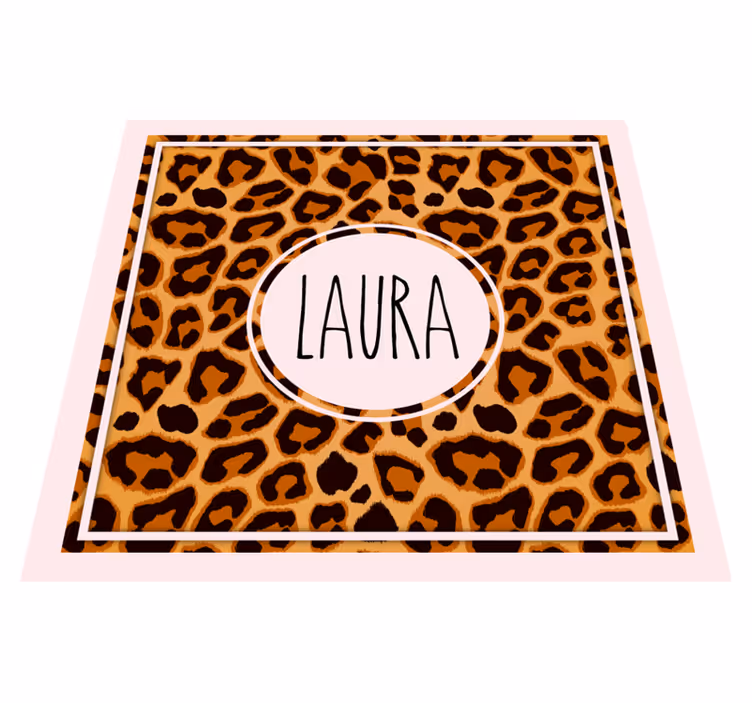 vinylový koberec pre mládež leopardí vzor s menom - Tenstickers