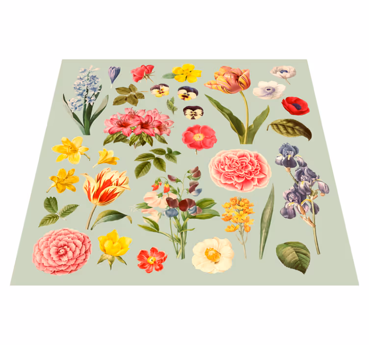 vinylový koberec s kvetmi kvetinová botanická kolekcia - Tenstickers