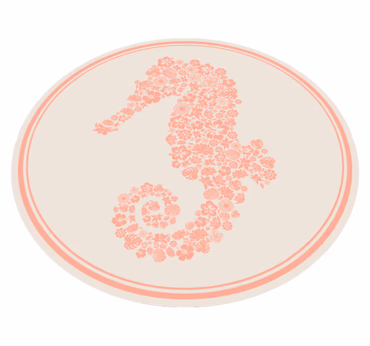 vinylový koberec s kvetmi kvetinový vzor morského koníka - Tenstickers