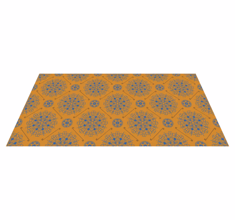 vinylový koberec mandala elegantný oranžový štýl - Tenstickers