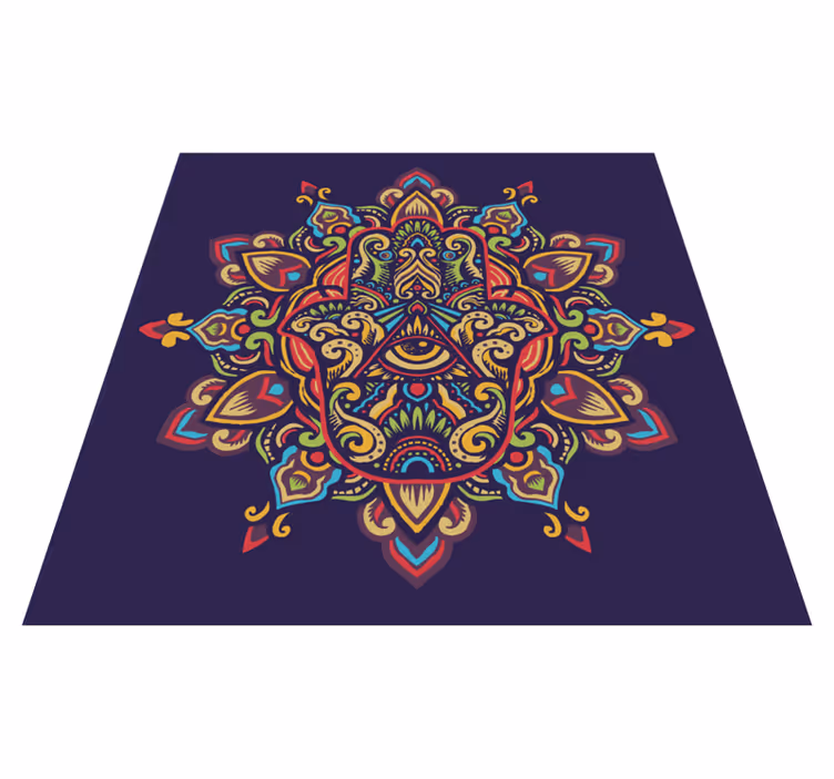 vinylový koberec mandala dizajn modrého pozadia - Tenstickers