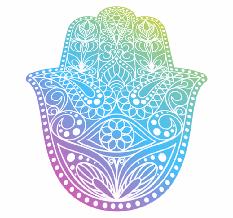 vinylový koberec mandala gradientná ruka fatimy - Tenstickers