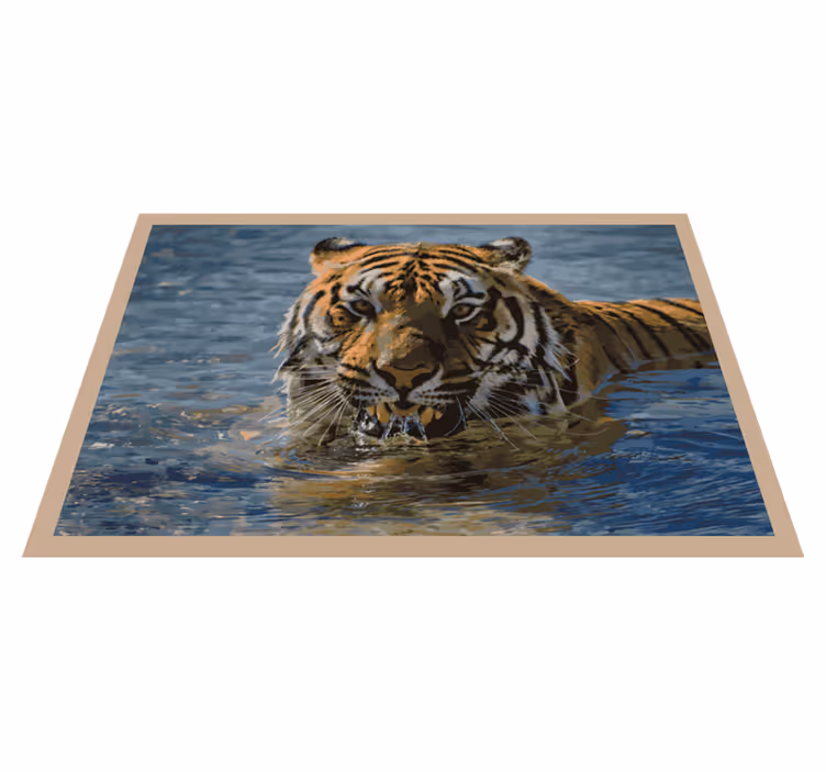Tigerový vinylový koberec na plávanie zvierat - Tenstickers