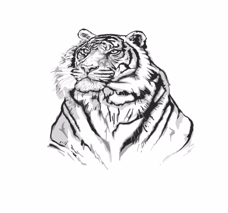 Koberec zo zvieracieho vinylu z bieleho tigra - Tenstickers