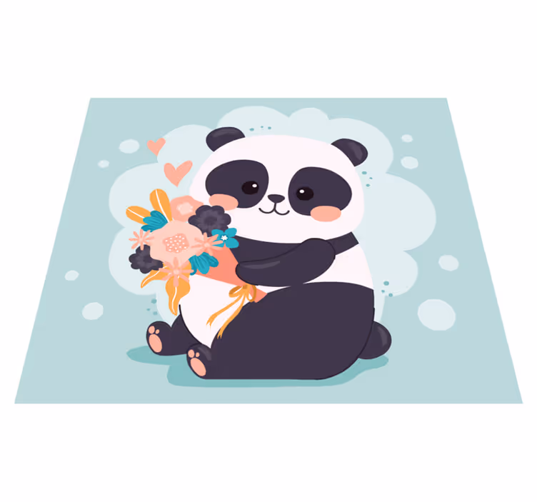 šťastný panda tvár zvierací koberec - Tenstickers