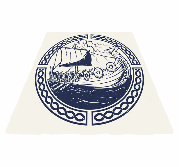 Detský vinylový koberec vikingské lode - Tenstickers