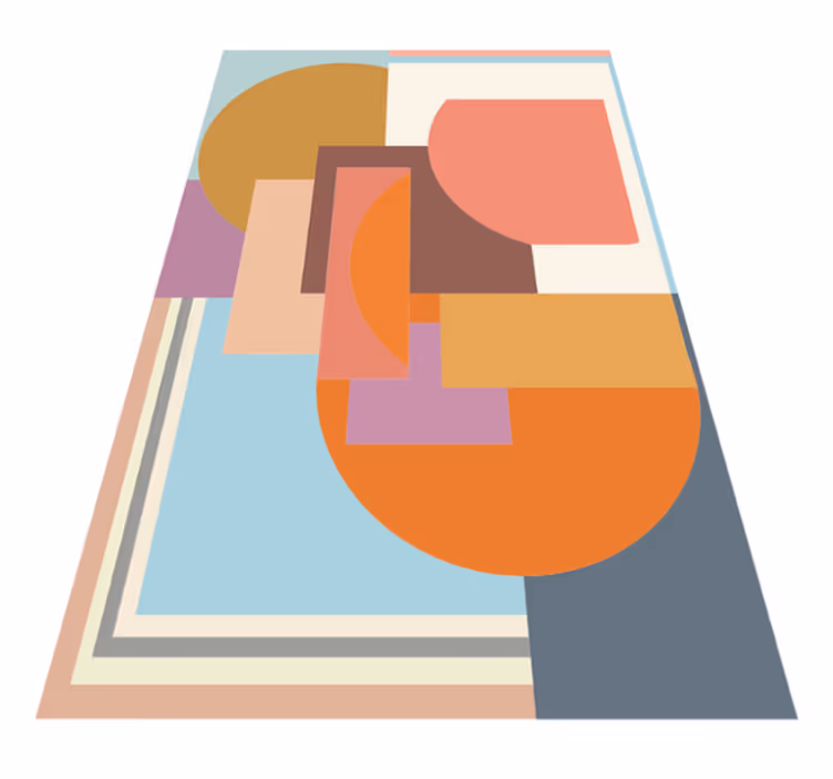 vinylový koberec s geometrickýmy tvarmi výrazné formy - Tenstickers
