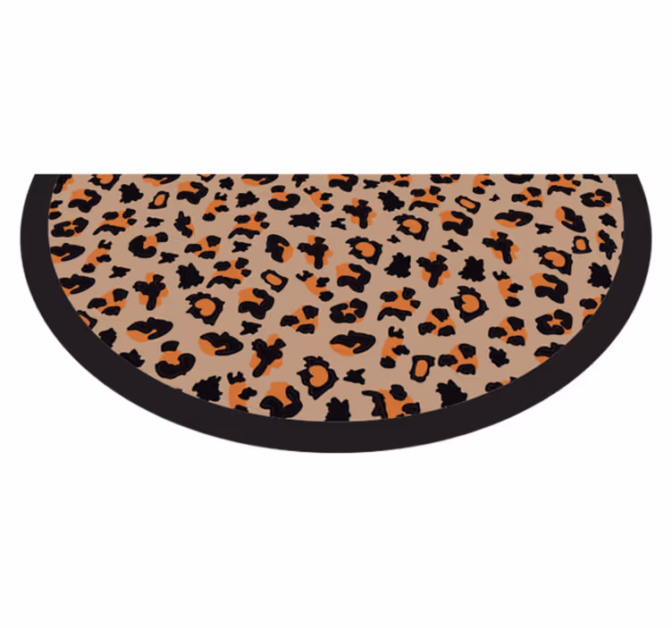 Polkruhový leopardí koberec vinylový koberec so zvieracou potlačo - Tenstickers