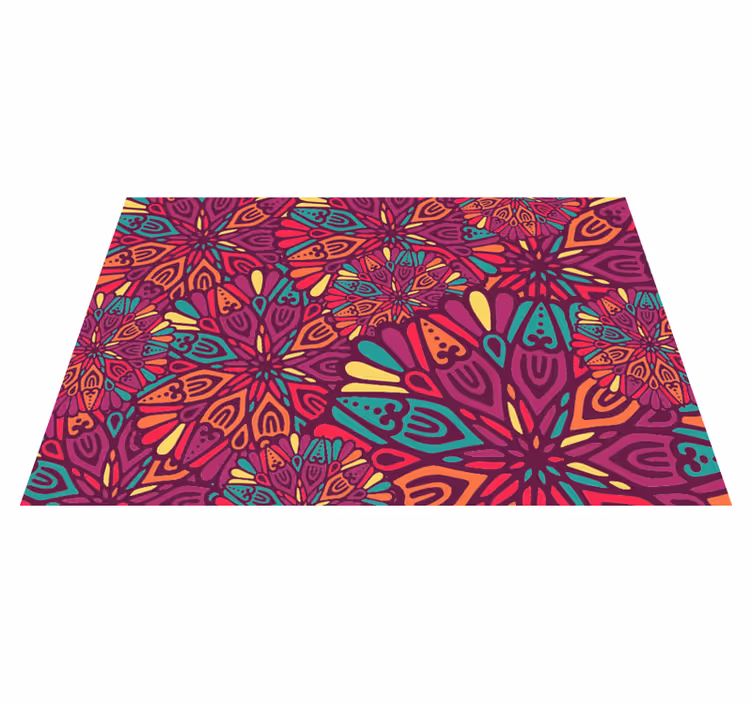 vinylový koberec mandala žiarivý fialový motív - Tenstickers