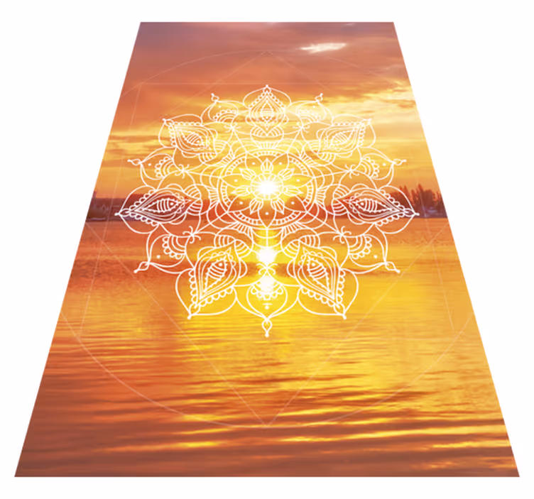 vinylový koberec mandala žiarivo oranžový dizajn - Tenstickers