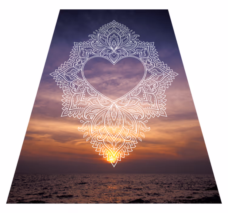 vinylový koberec mandala elegantný dizajn so srdcom - Tenstickers