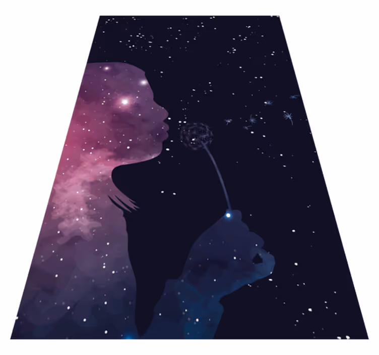 Vesmír dievčenský vinylový koberec - Tenstickers