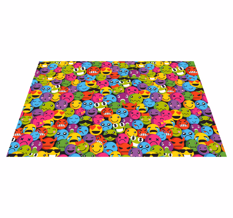 Emoji zloženie dospievajúci vinylový koberec - Tenstickers