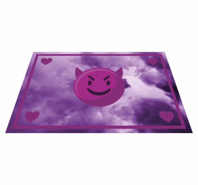 vinylový koberec pre mládež usmievavý diabolský emoji - Tenstickers