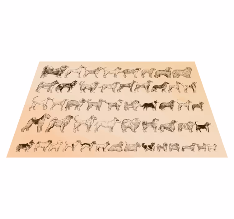 vinylové koberce zvieratá ilustrácie béžových psov - Tenstickers