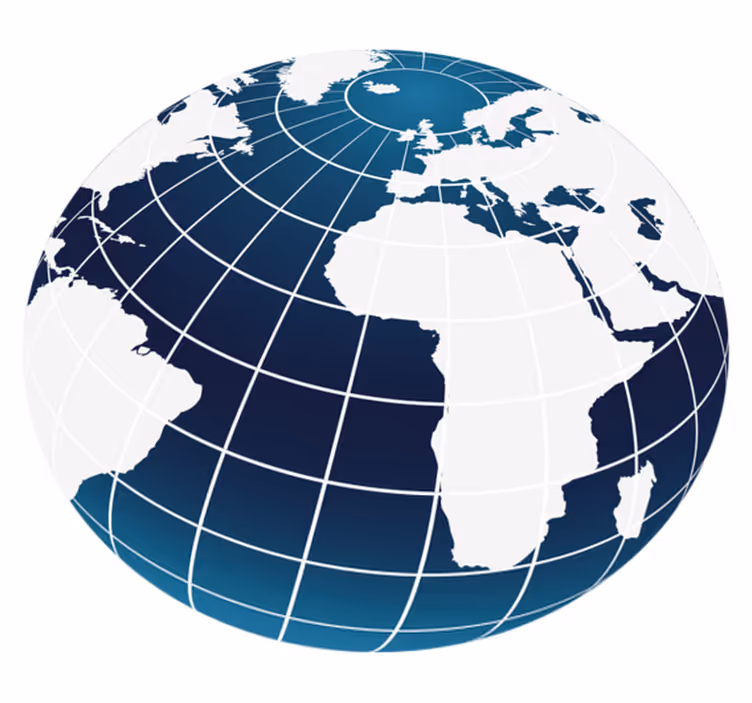 vinylový kvoberec s mapou sveta modrý globálny dizajn - Tenstickers