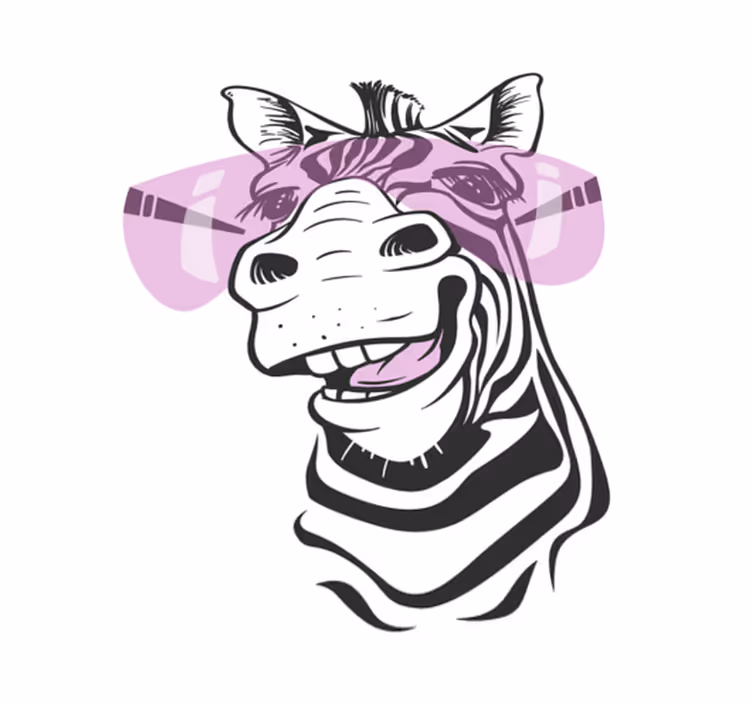 vinylové koberce zvieratá usmievavá zebria tvár - Tenstickers
