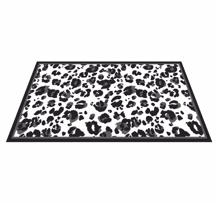 čierny leopardí kožený vinylový koberec so zvieracou potlačou - Tenstickers