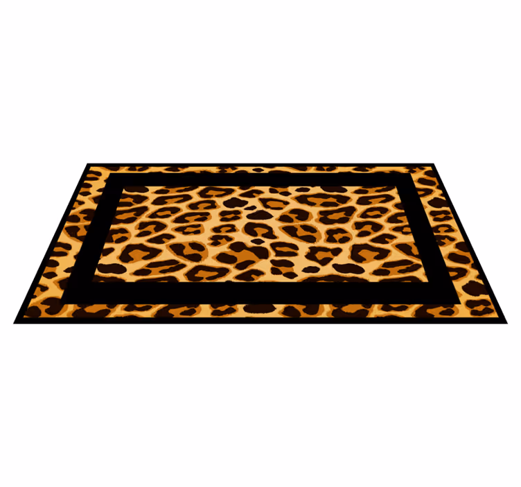 Obdĺžnikový leopardí kožený vinylový koberec so zvieracou potlačo - Tenstickers