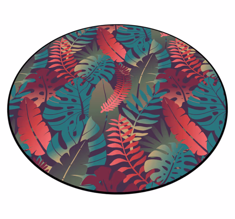 Kruhový kvetinový exotický vinylový koberec - Tenstickers